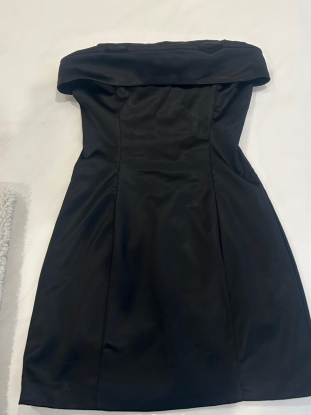 Aritzia Black Satin Strapless Mini Dress - Picture 2 of 4